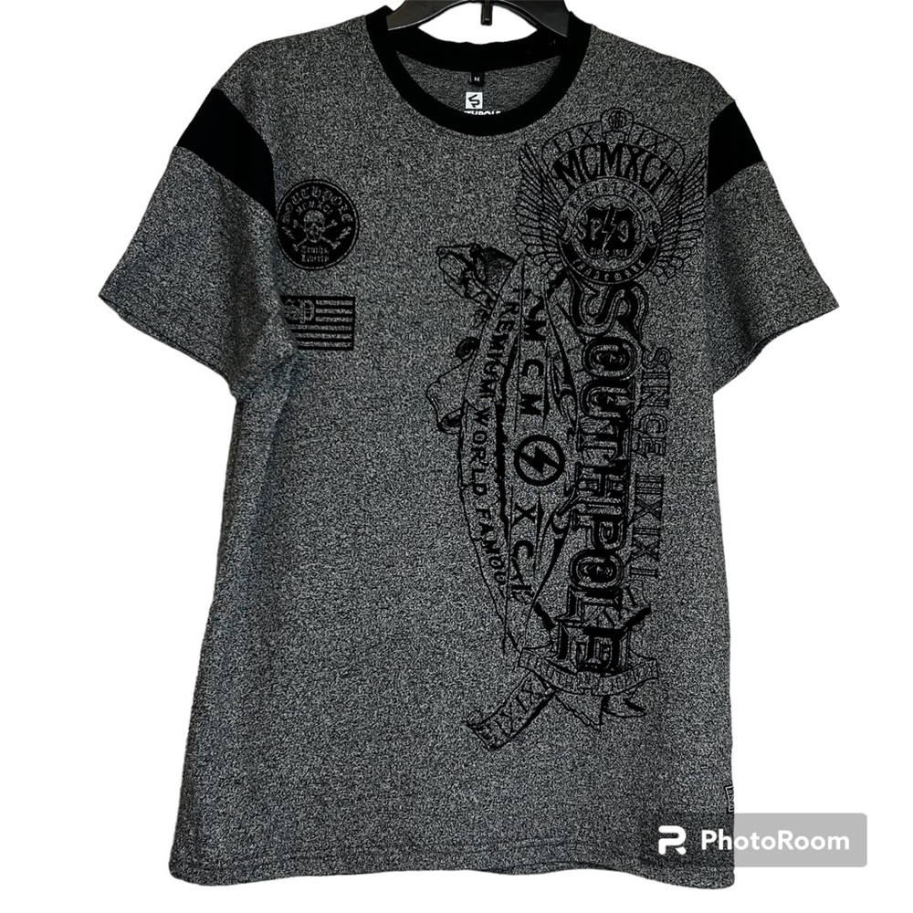 Boys South Pole Medium Black/Gray Short Sleeve T-shirt